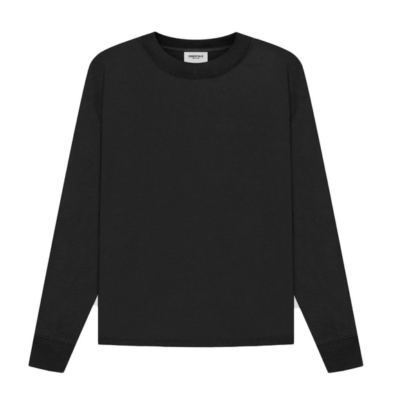 FEAR OF GOD ESSENTIALS JET BLACK LONGSLEEVE MOCK NECK - Picture 2 of 2
